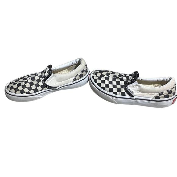 Vans Kids Slip-On Shoes Size 1 — Black/White Checkerboard, Classic, Casual - Picture 2 of 7